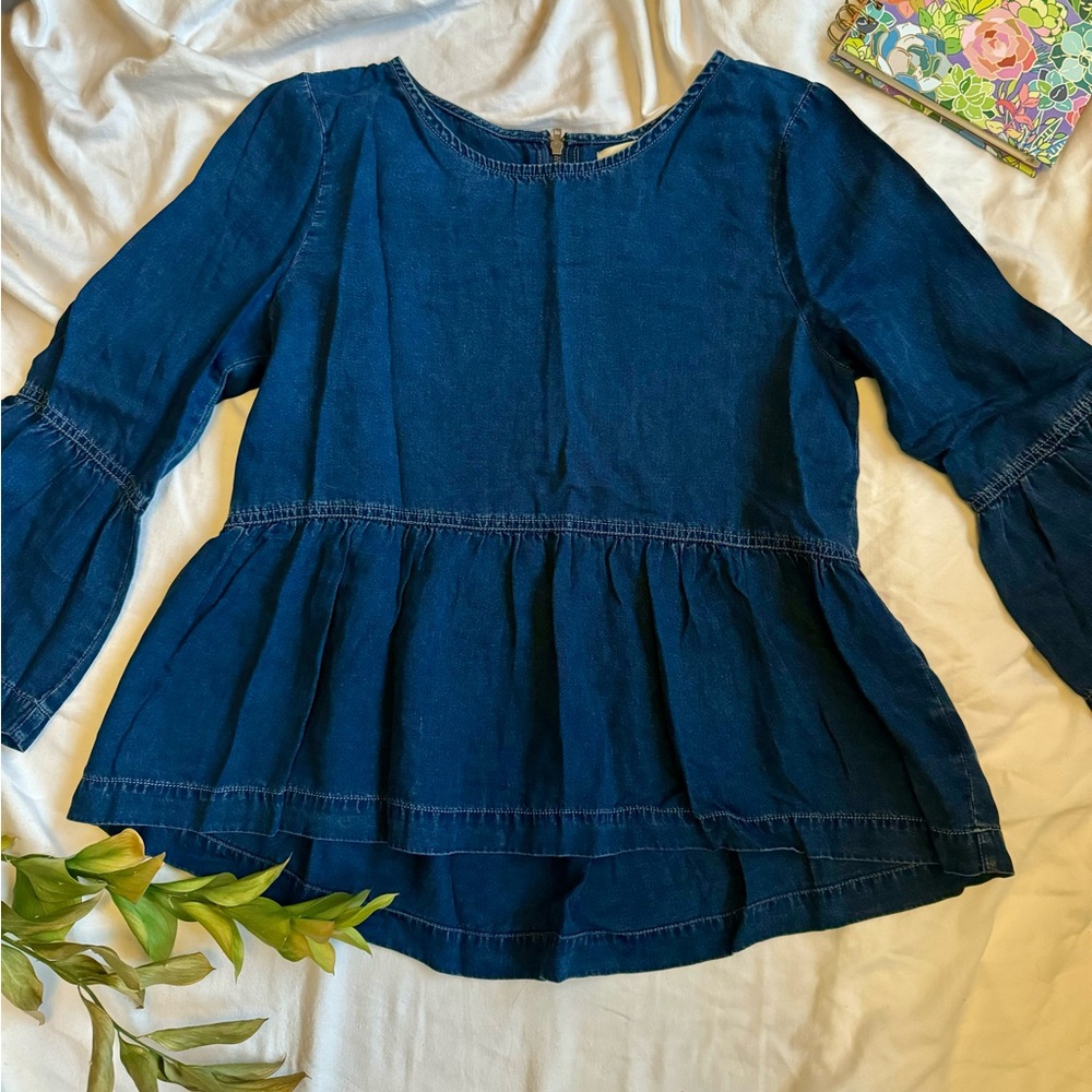 Flowy denim top
